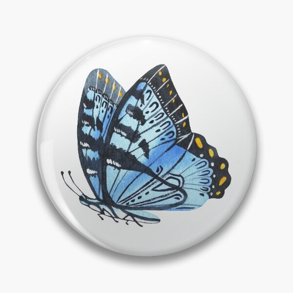 Item preview, Blue butterfly. Watercolor sticker. designed and sold by Trilisti.