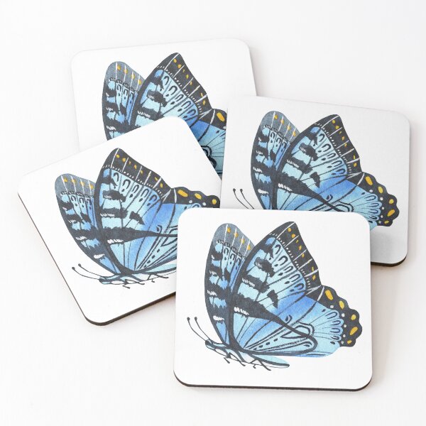 Item preview, Blue butterfly. Watercolor sticker. designed and sold by Trilisti.