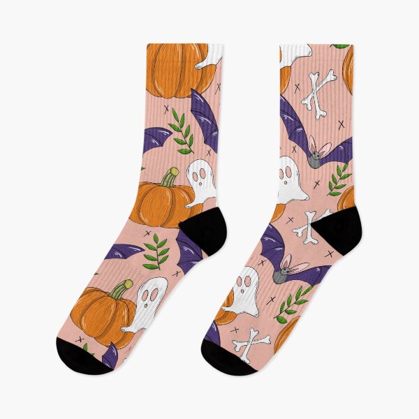 Item preview, Fun Halloween pumpkin, bats, bones, ghost pattern designed and sold by IevaLiART.