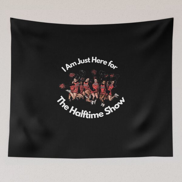 Item preview, I Am Just Here For The Halftime Show - funny cheerleading football designs - colorful designed and sold by nasani.