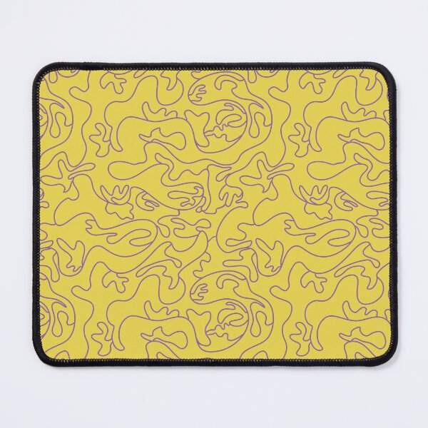 Item preview, Abstract purple line art on yellow background designed and sold by IevaLiART.