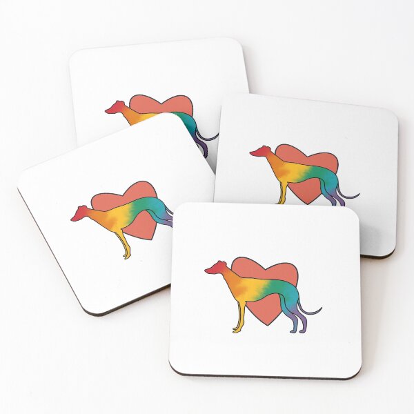 Item preview, Love rainbow greyhound, whippet dog designed and sold by PegFollyDesigns.