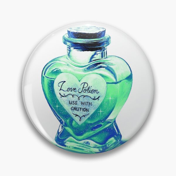Item preview, Alchemy Love elixir potion - phthalo blue and teal heart bottle designed and sold by LukjanovArt.