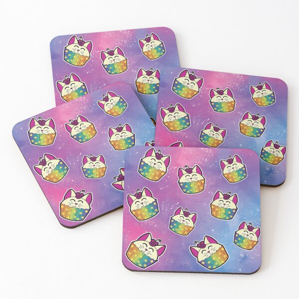 Item preview, Cloud of Rainbow Catcakes on Pink and Blue Sky designed and sold by Ryphna.
