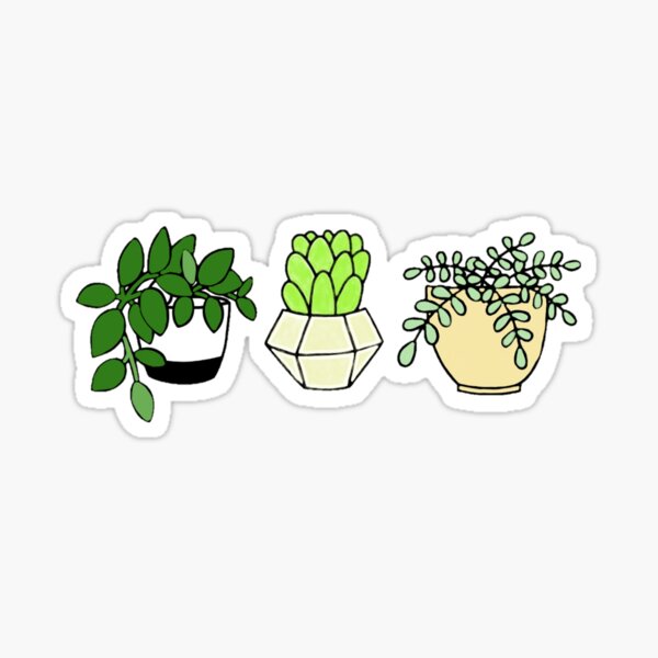 Flower pot, tiny planter, kiss cut, cute little stickers  Sticker