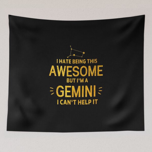 Item preview, gold Gemini Zodiac Sign gift omniscience I hate being this awesome but I'm a GEMINI Birthday Gift, funny sarcastic saying offended Horoscope Meme for Best Friend bf gf designed and sold by joygift369.