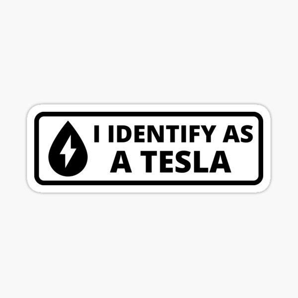 I Identify As A Tesla sticker  Car & Truck Waterproof Window