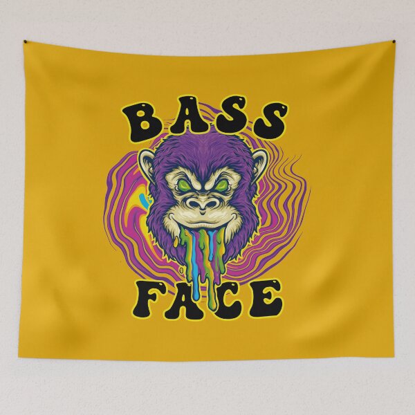 Item preview, Bass Face Rainbow Psychedelic Monkey - Orange designed and sold by NoMatterLab.