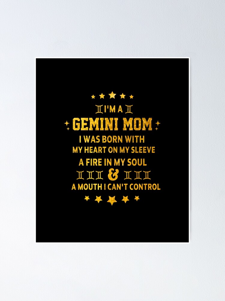 gold Gemini Mom Zodiac Sign gift omniscience Birthday Gift, for mom funny  sarcastic saying offended Horoscope Meme for Best Friend bf gf Poster for  Sale by joygift369