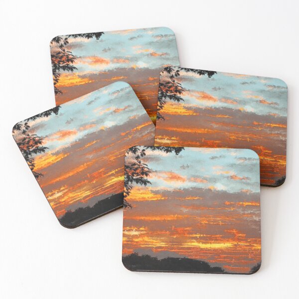 Item preview, Tropical mountain sunset designed and sold by puravidavisions.