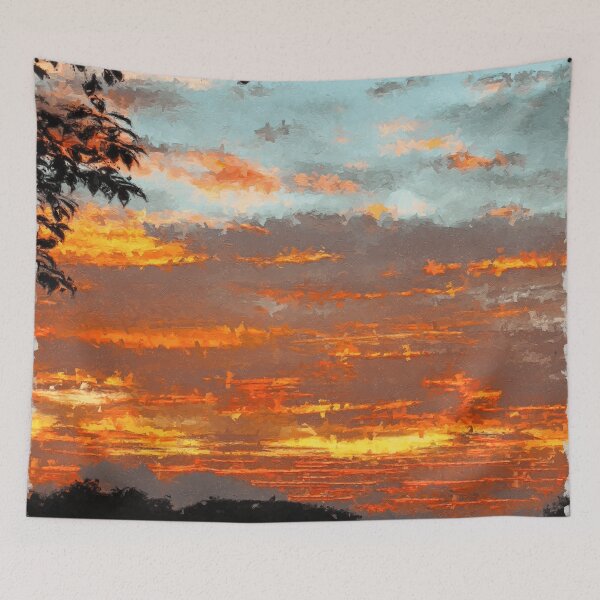 Item preview, Tropical mountain sunset designed and sold by puravidavisions.