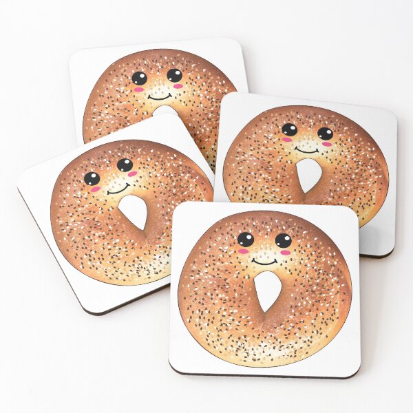 Item preview, Kawaii Bagel - Cute Smiling Jewish Food Design designed and sold by JoBella-Designs.