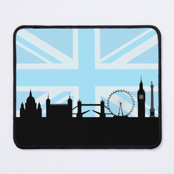 London Sites Skyline and Blue Union Jack/Flag Mouse Pad