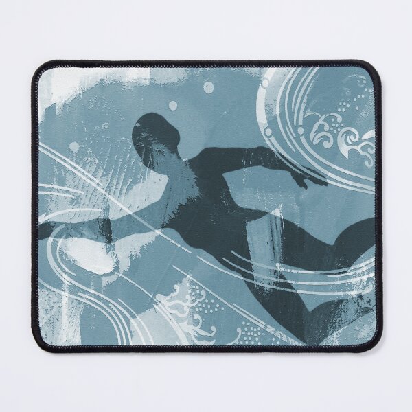 Item preview, Floating Free Wild Swim Blue White Big Large Scale Swim Art Jenny Meehan designed and sold by Jenny Meehan Art Prints and Patterns .