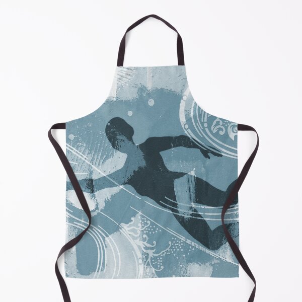 Item preview, Floating Free Wild Swim Blue White Big Large Scale Swim Art Jenny Meehan  designed and sold by Jenny Meehan Art Prints and Patterns  .