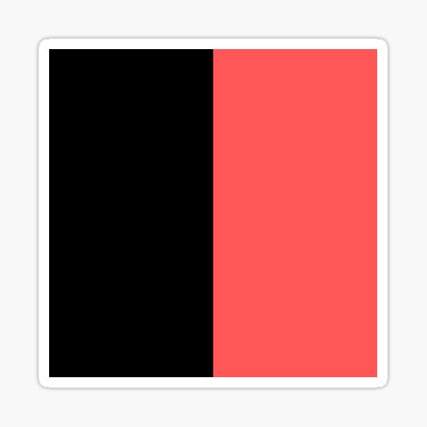 "HALF BLACK HALF RED" Sticker for Sale by Seatzy Redbubble