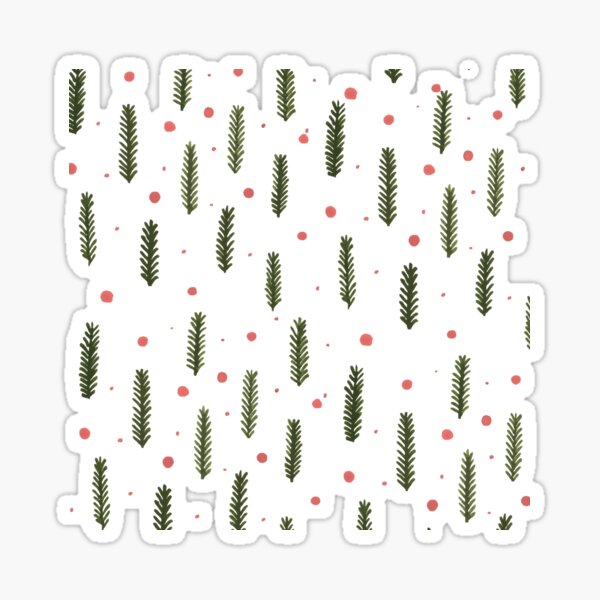 Seasonal branches and berries - sap green and burgundy Wrapping Paper by  Wackapacka