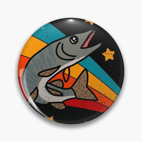 Artikelvorschau, Retro Muskie, Musky oder Muskellunge im Weltraum Angelsport und Angelfischer entworfen und verkauft von JokeGysen.
