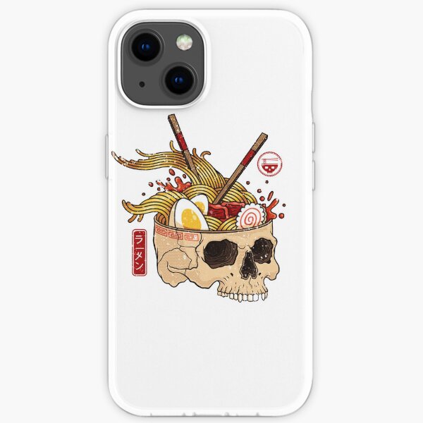 ramen en el cráneo Funda blanda para iPhone