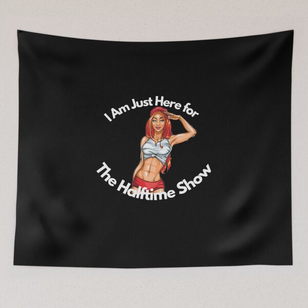 Item preview, I Am Just Here For The Halftime Show - funny cheerleading football designs - colorful designed and sold by nasani.