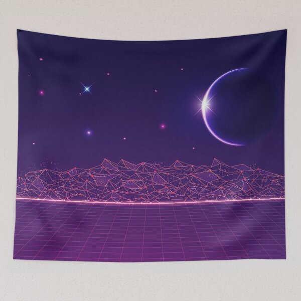 Item preview, Graphic Polygonal Land With Outer Space Background designed and sold by JTS STORE.
