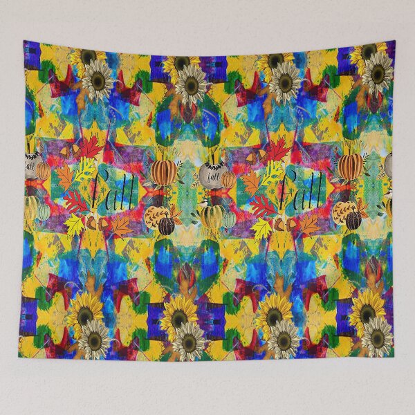 Item preview, Vibrant Abstract Sunflower Pumpkin Thanksgiving Design, Plaid and all things pumpkin Thanksgiving ,Thankful Grateful Blessed, Pumpkin spice and all things nice designed and sold by Adri Barnard.