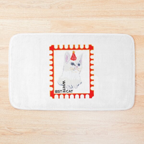 Item preview, lost cat funny poster | postage stamp lost white cat  designed and sold by KARTICK DUTTA.