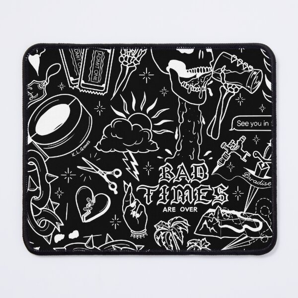 Item preview, “BAD TIMES ARE OVER” End of Lockdown tattoo flash design designed and sold by Katartstrophe.