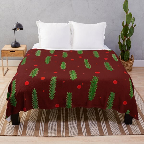 Item preview, Christmas branches and berries - burgundy and red designed and sold by wackapacka.