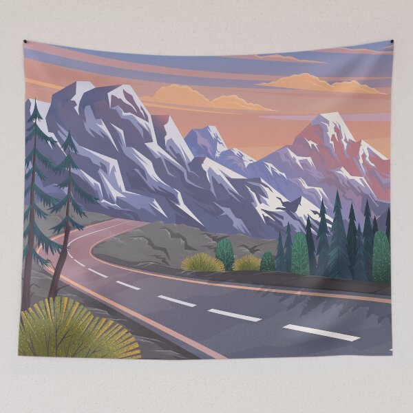 Item preview, Road Leading Natural Mountain Landscape designed and sold by JTS STORE.