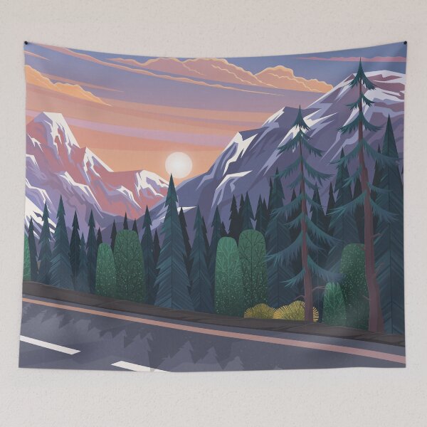 Item preview, Road Leading Natural Mountain Landscape designed and sold by JTS STORE.