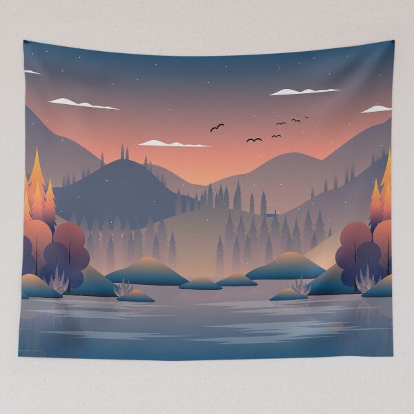 Item preview, Scenery Autumn Forest With Mountain Landscape designed and sold by JTS STORE.