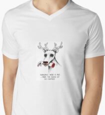 Rudolph das tote Nasen-Ren T-Shirt mit V-Ausschnitt