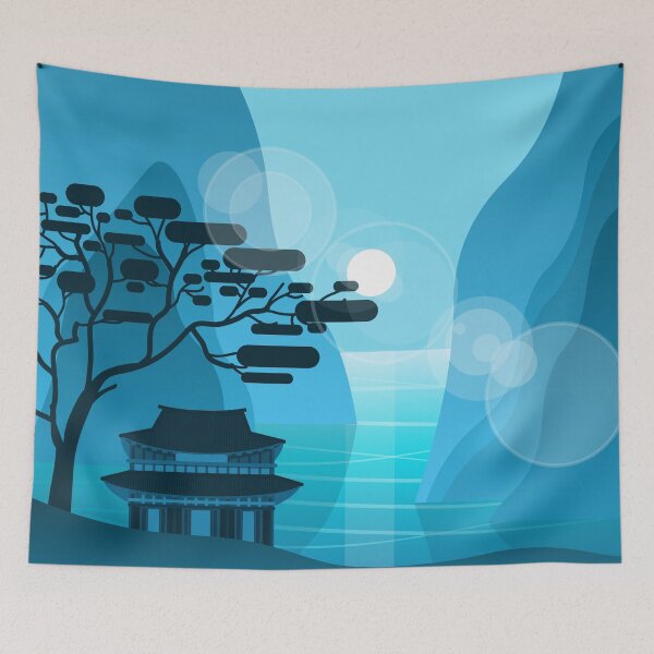 Item preview, Asian Temple Mountain Background designed and sold by JTS STORE.
