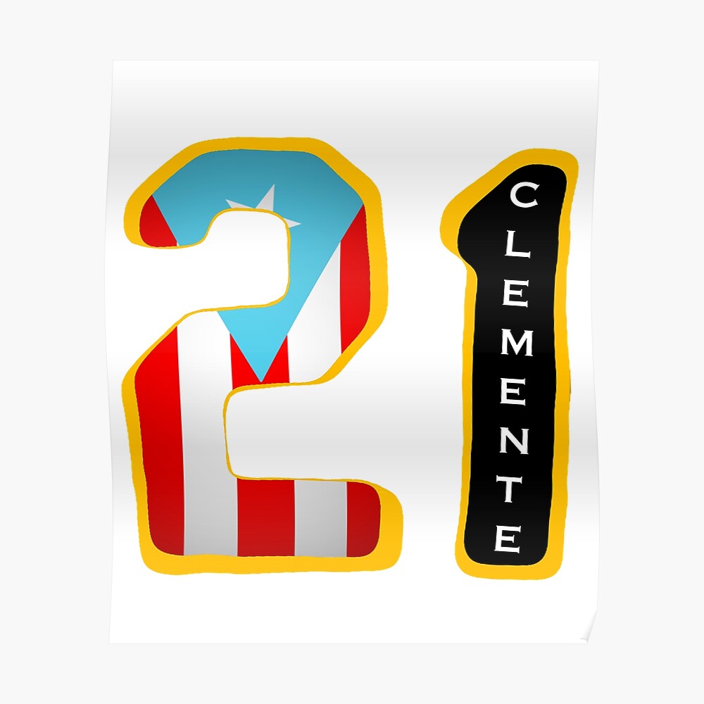 ROBERTO CLEMENTE RETIRED JERSEY NUMBER 21 PATCH - PUERTO RICO FLAG EDITION