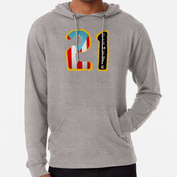 Roberto Clemente #21 Pullover Hoody L / Heather Black