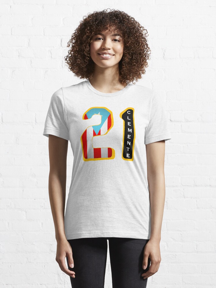 Roberto clemente 21 baseball player flowers art T-Shirts