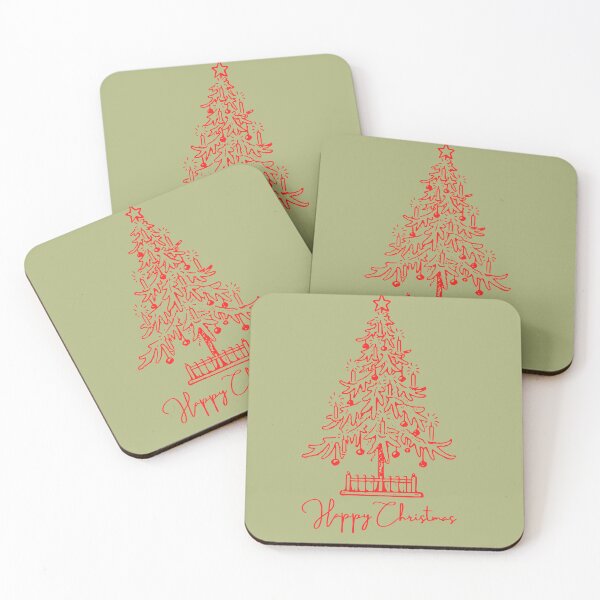 Item preview, Happy Christmas-Hand Drawn Painted Red Christmas tree designed and sold by Red-ElYoubi.