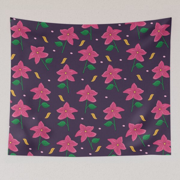 Item preview, Encantadora flor rosa con fondo morado oscuro designed and sold by kelnan.