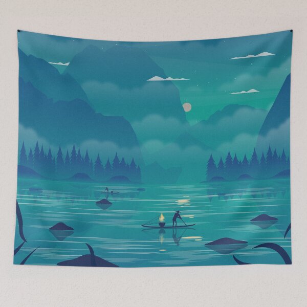Item preview, Blue Style Lake With Mountain Background designed and sold by JTS STORE.