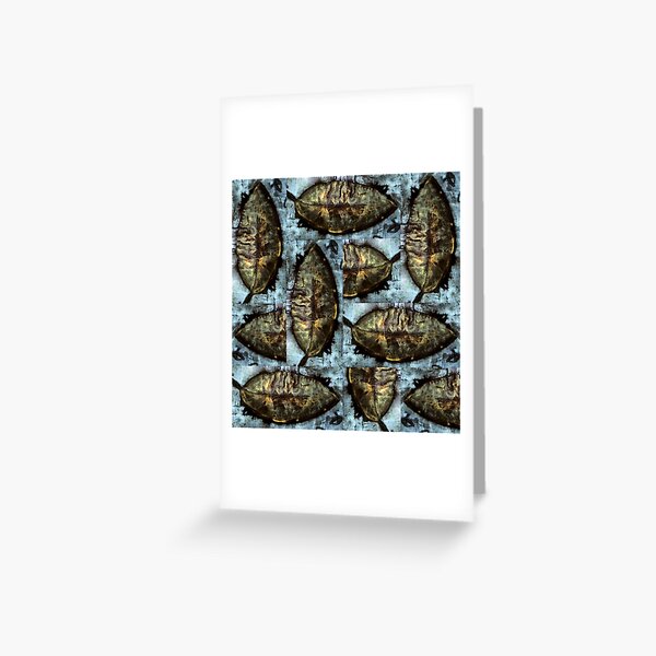 Item preview, Bold, Distinct and Beautiful Autumn Tree Leaves Pattern Collage in Water Color Style with Blue and Brown Color Shades having Classic and Premium Visual Appearance designed and sold by WigglyLines.