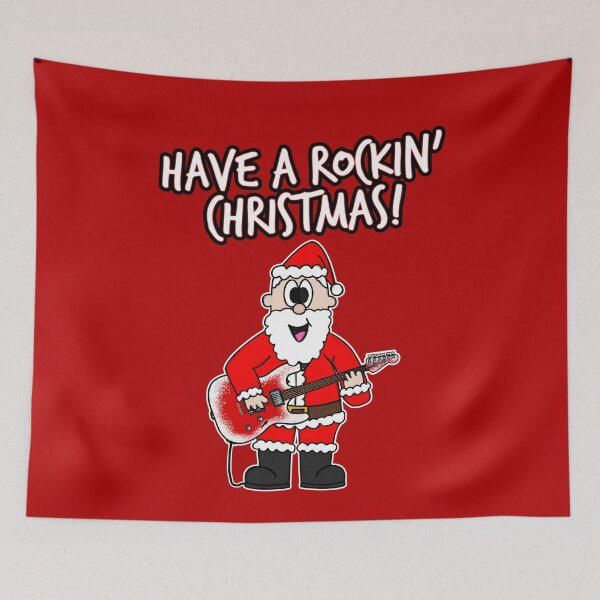 Item preview, Have A Rockin' Christmas Santa Guitarist Electric Guitar designed and sold by doodlerob.
