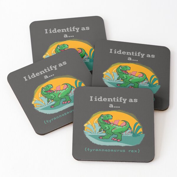Item preview, I Identify As a T Rex Funny Tyrannosaurus Rex Dinosaur T-shirts Dinosaur Stickers designed and sold by LMcDs.
