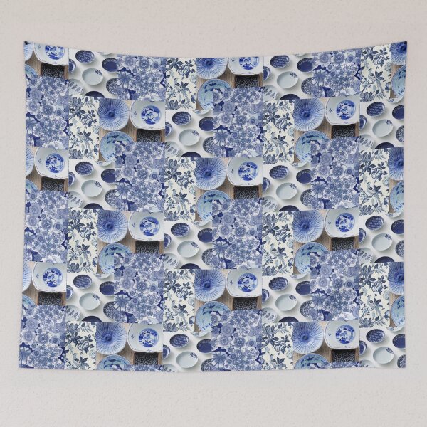 Aperçu de l'œuvre Indigo et blanc mixed media. Belle texture créée et vendue par JoAnnValencia.