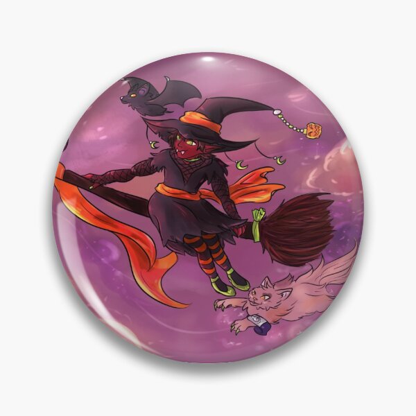 Item preview, Halloween Witch soars the pink sky designed and sold by lSheena.
