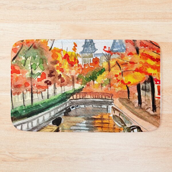 Item preview, Autumn in the city pattern watercolors, illustration autumn designed and sold by Ala Lopatniov.