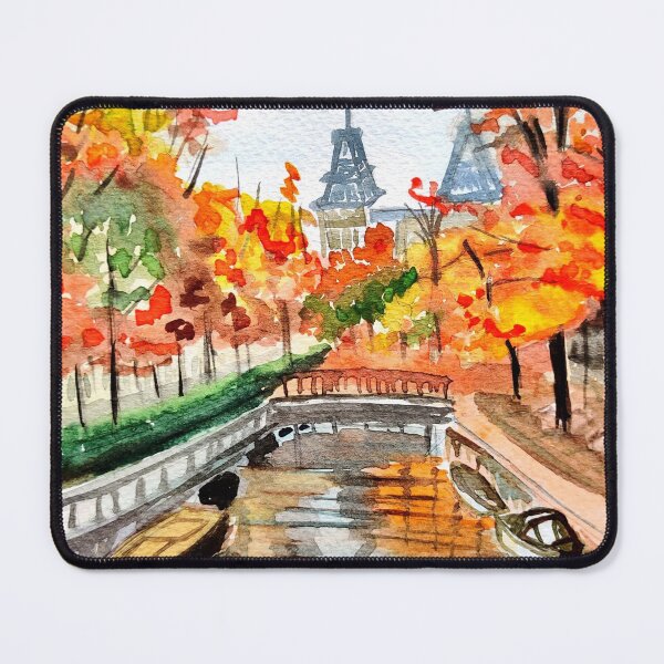 Item preview, Autumn in the city pattern watercolors, illustration autumn designed and sold by Ala Lopatniov.