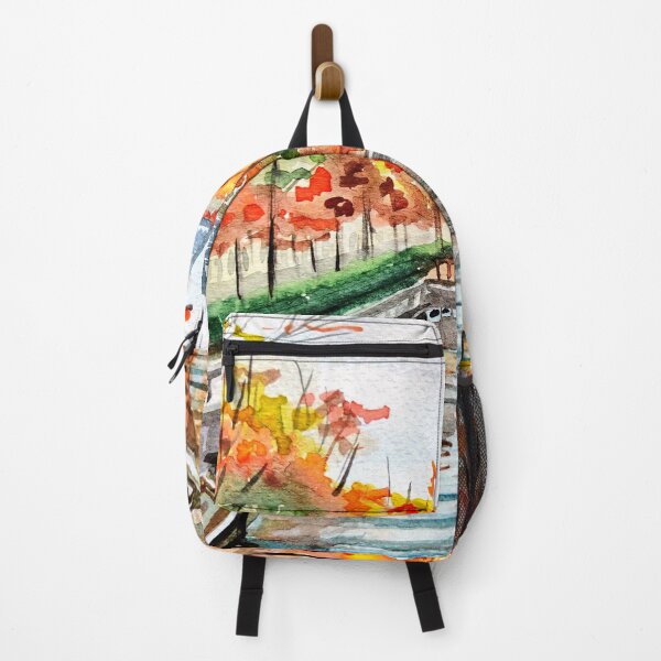 Item preview, Autumn in the city pattern watercolors, illustration autumn designed and sold by Ala Lopatniov.