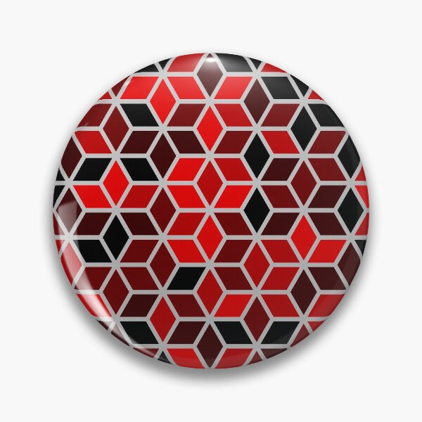 Item preview, Abstract geometric cubic black red white pattern designed and sold by urban-color.
