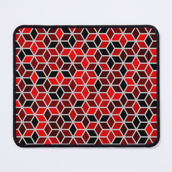 Item preview, Abstract geometric cubic black red white pattern designed and sold by urban-color.